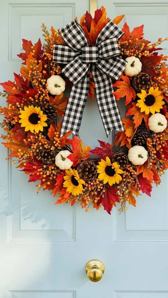 Gingham Bow Wreath