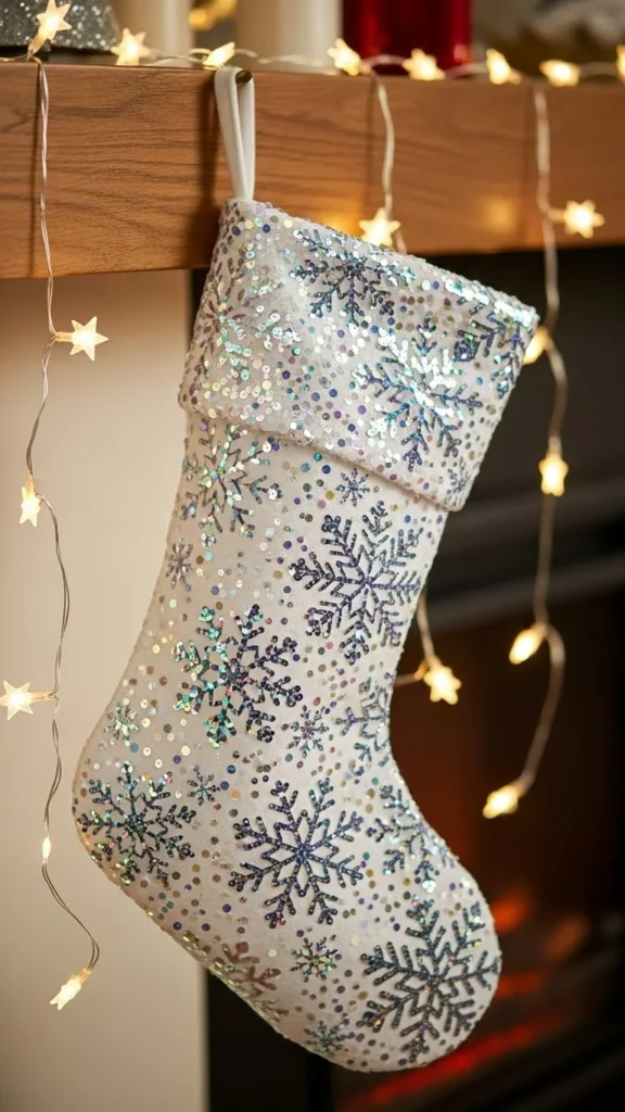 Sequin Snowflake Stockiing