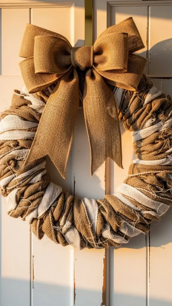 Burlap Bow Wreath