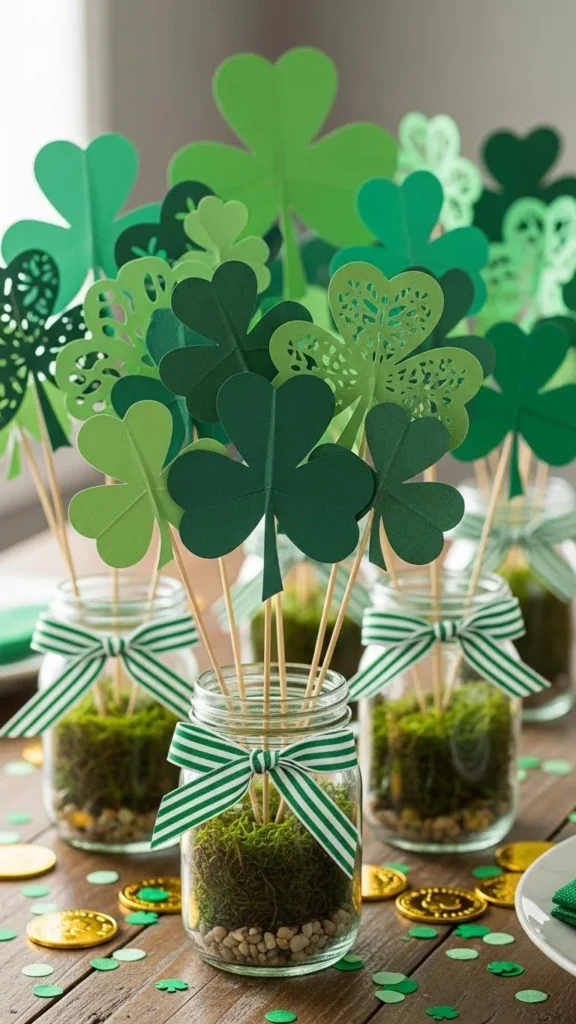 DIY Shamrock Table Centerpieces
