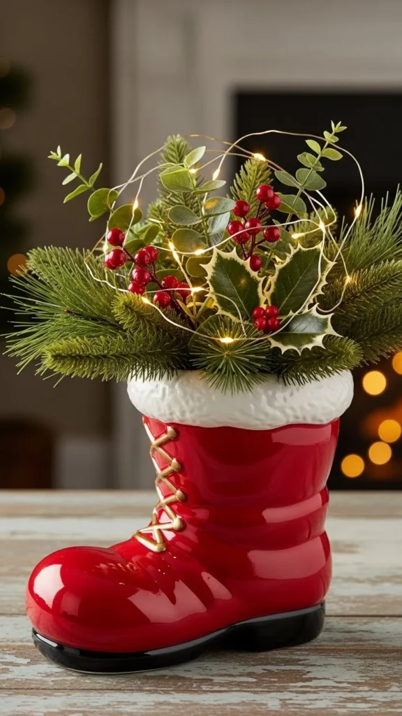 Santa Boot Vase