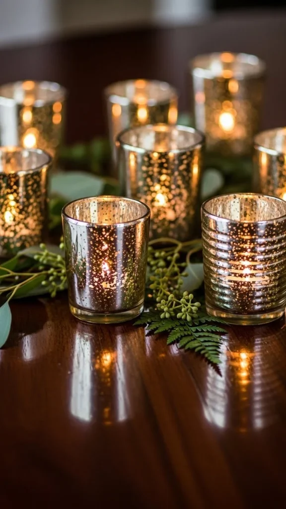 Mercury Glass Candle Glow