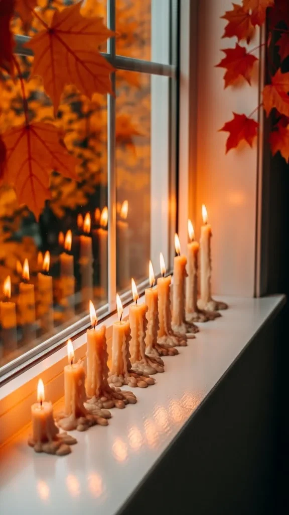 Window Sill Candle Row