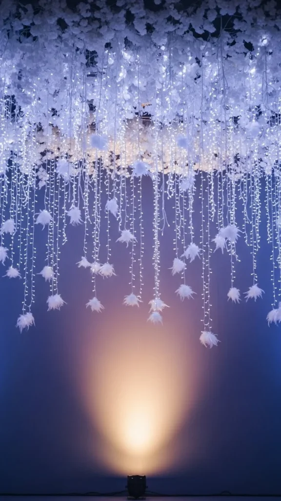 Fairy Light Snowfall Backdrop