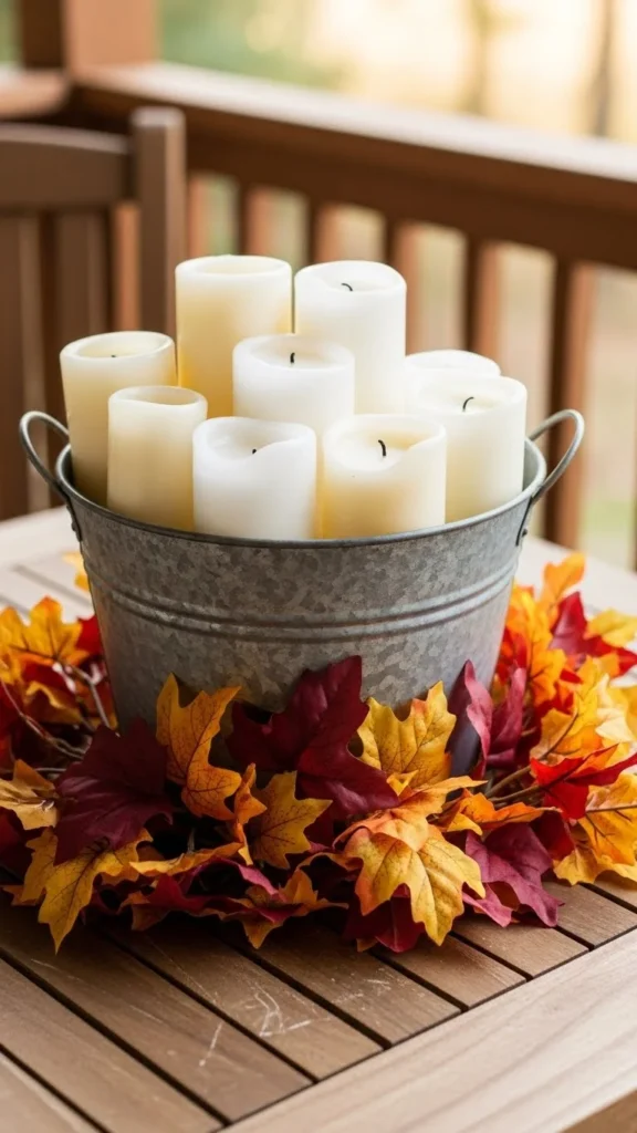 Farmhouse Bucket Candle Display