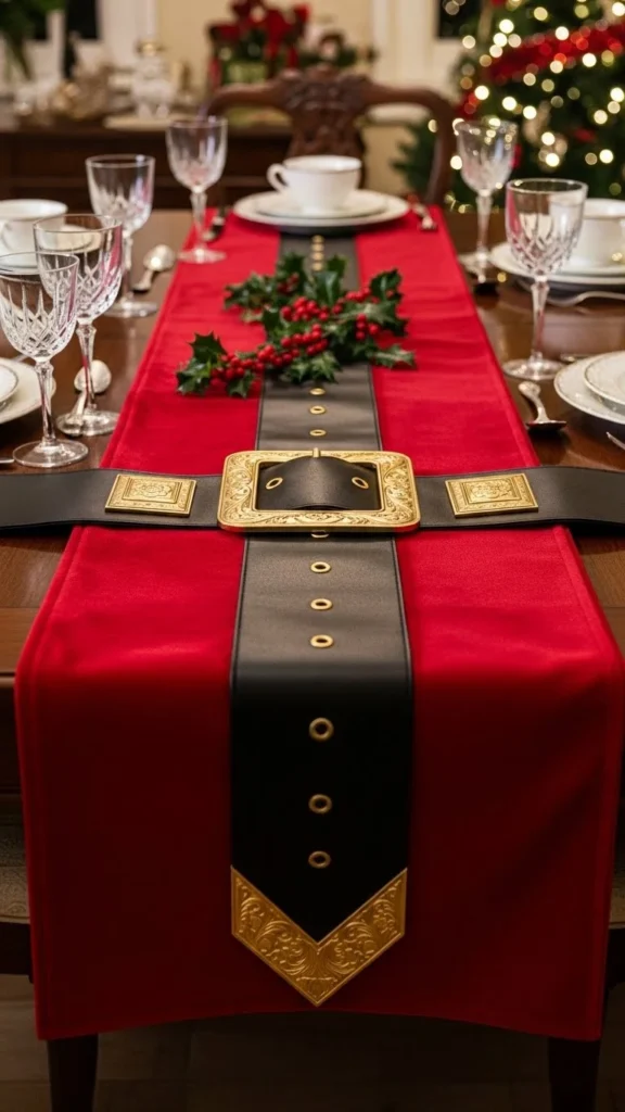Santa-Themed Table Runner