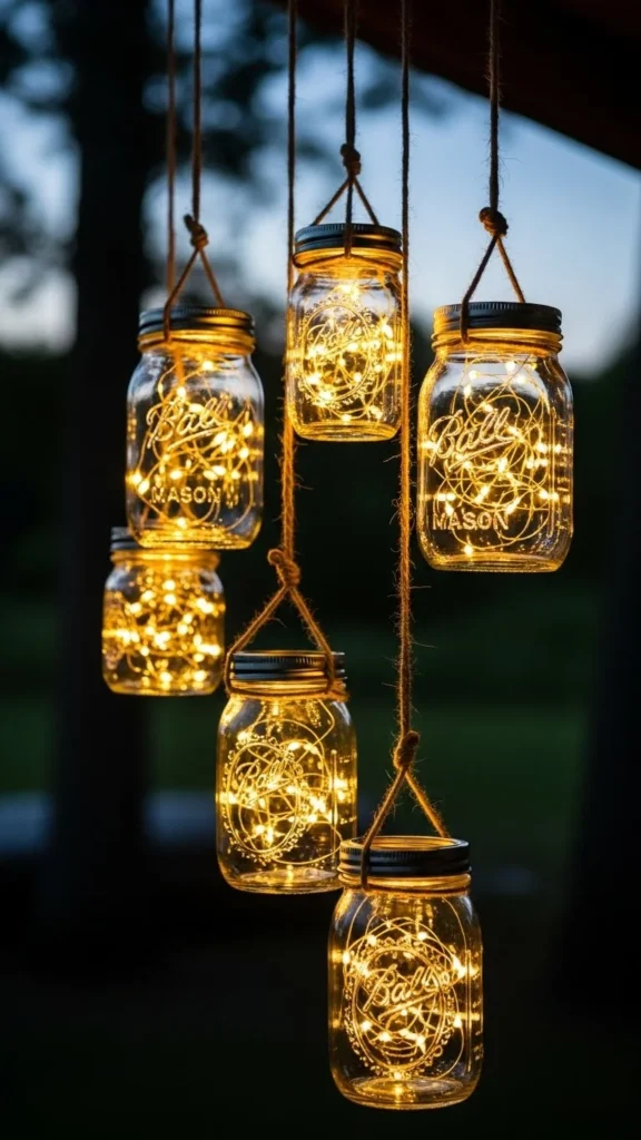 Floating Glass Jars With LED Fairy Lights