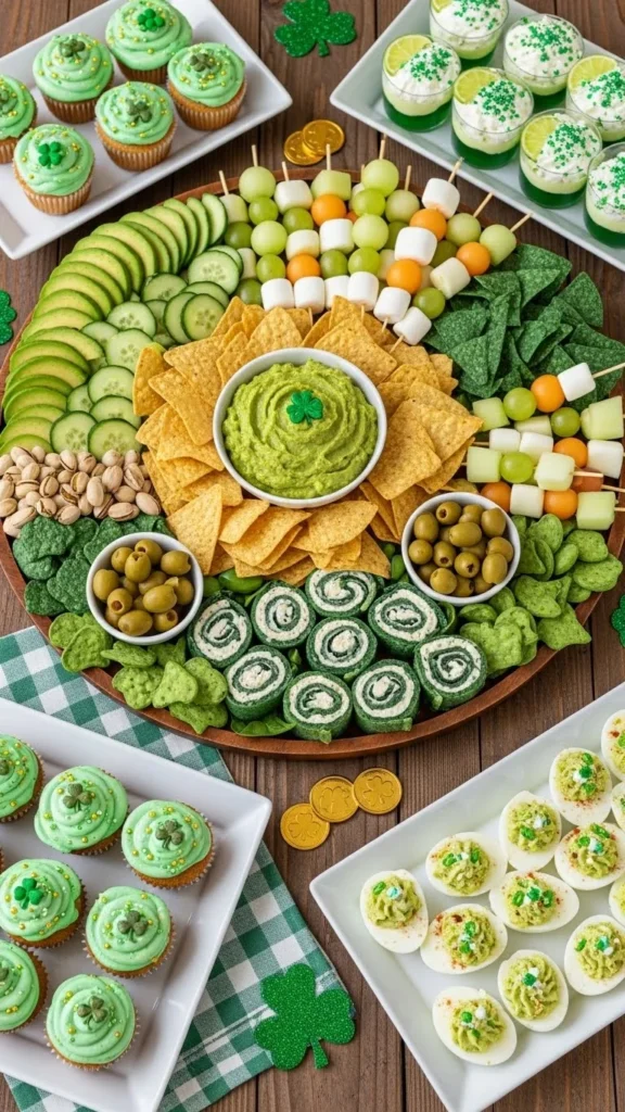 Green Snack Display Trays