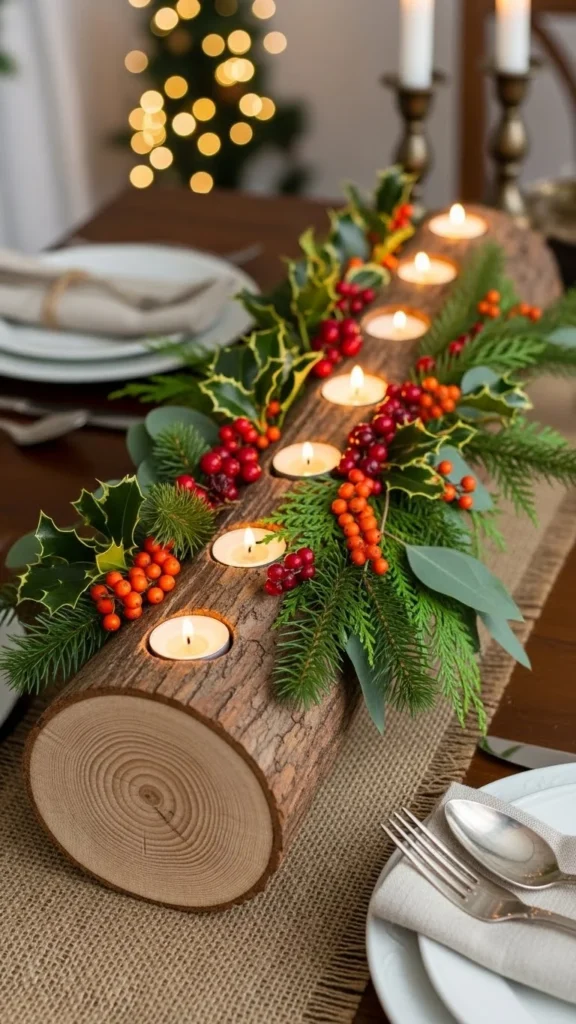 Woodland Log Candle Holder