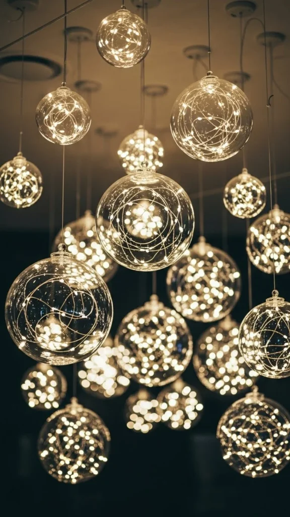 Hanging Starlit Globe Orbs
