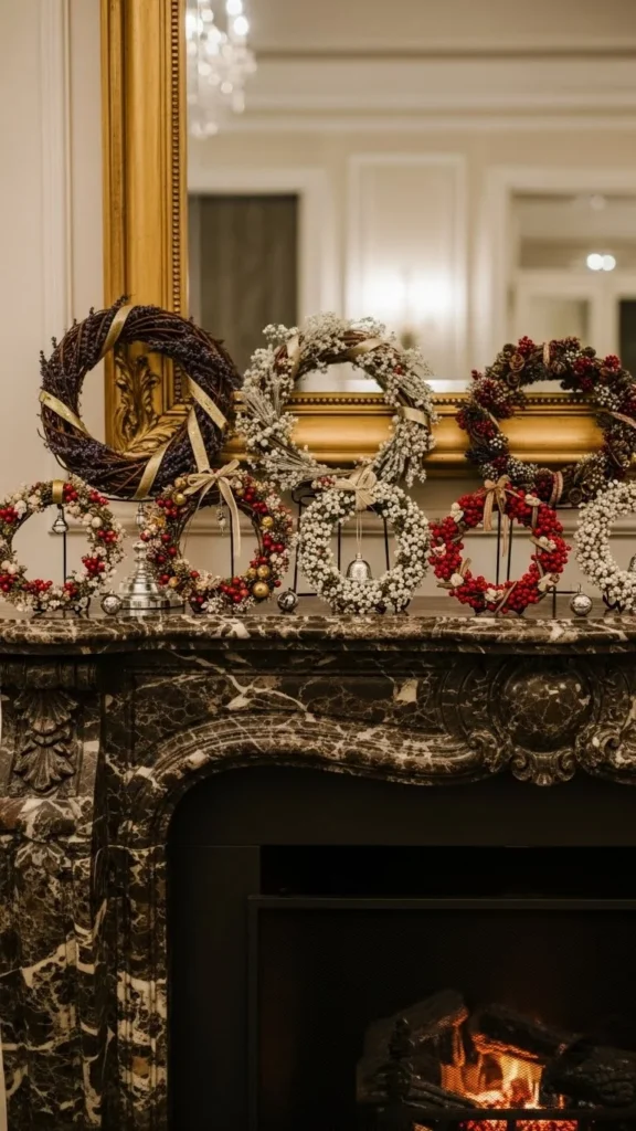 Mini Wreath Mantel Lineup