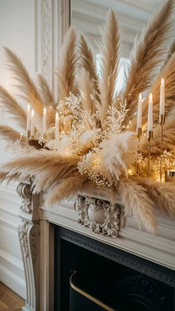 Boho Pampas Mantel Styling