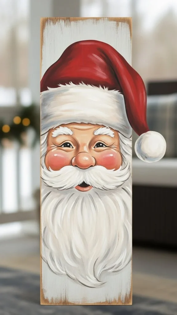 Santa Face Porch Sign