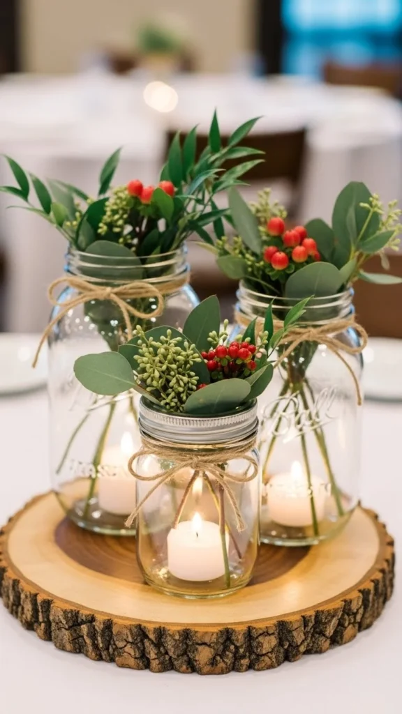 Rustic Mason Jar Arrangement