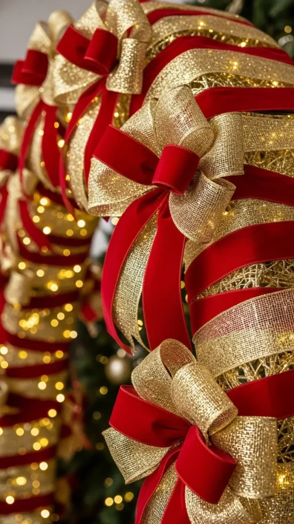 Red and Gold Ribbon Arch