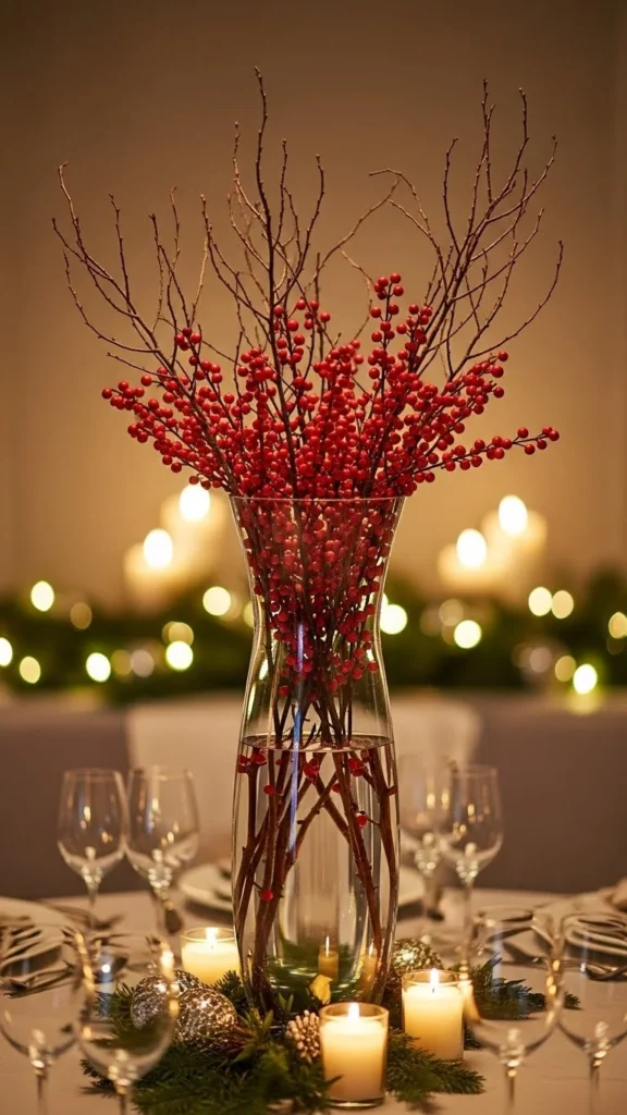 Winter Berry Vase Arrangement