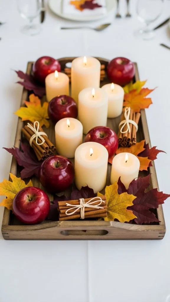 Apples and Candles Centerpiece