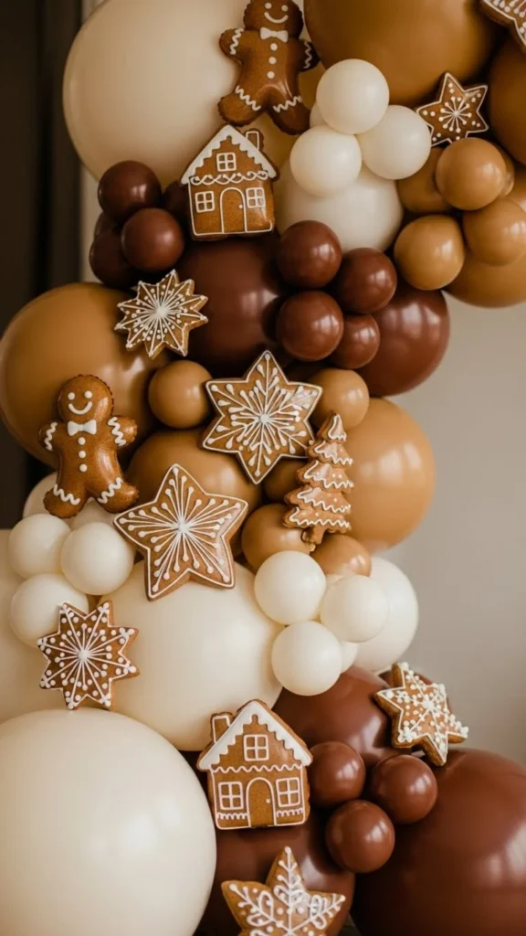 Gingerbread-Themed Balloon Arch
