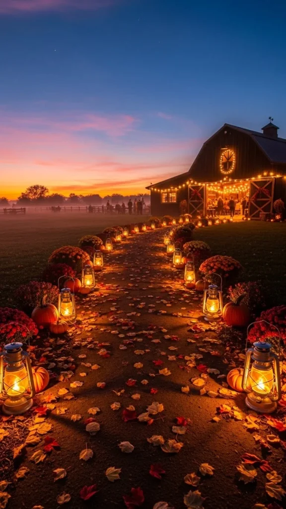 Rustic Lantern Pathway