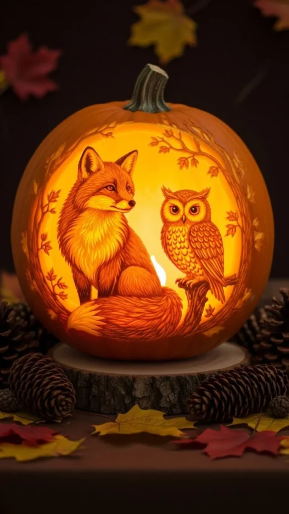  Woodland Creature Pumpkin