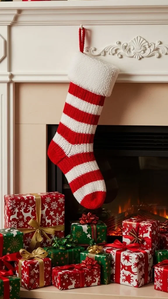 Candy Cane Striped Stocking