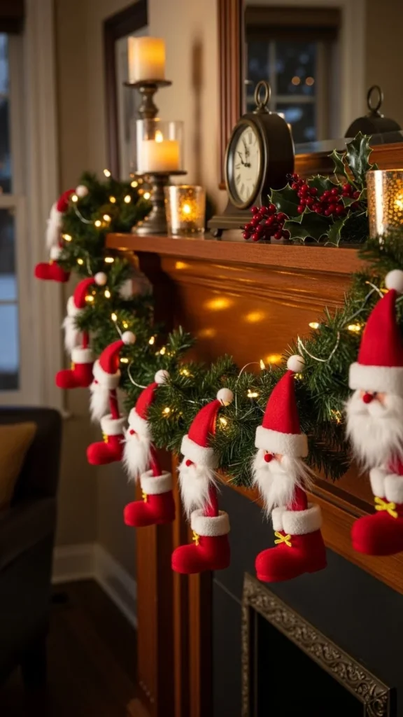 Santa Mantel Garland