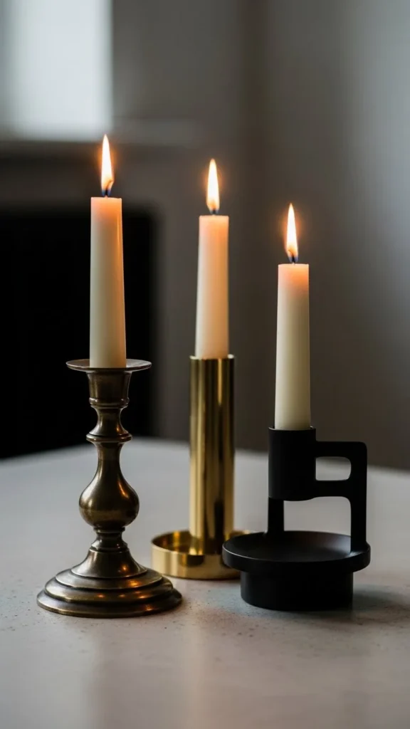 Mixed Metal Candle Stand Display