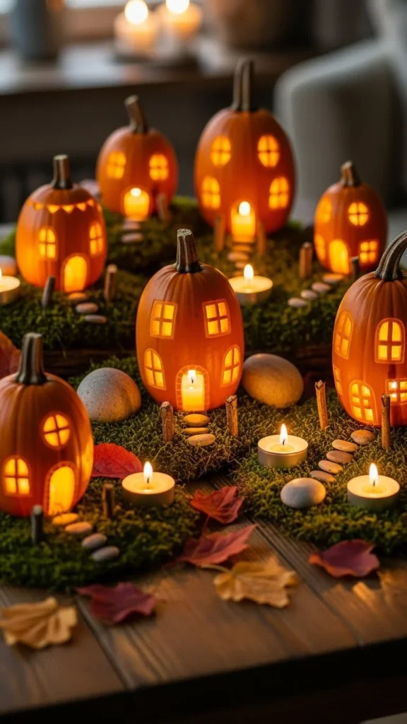 Pumpkin Village Scene