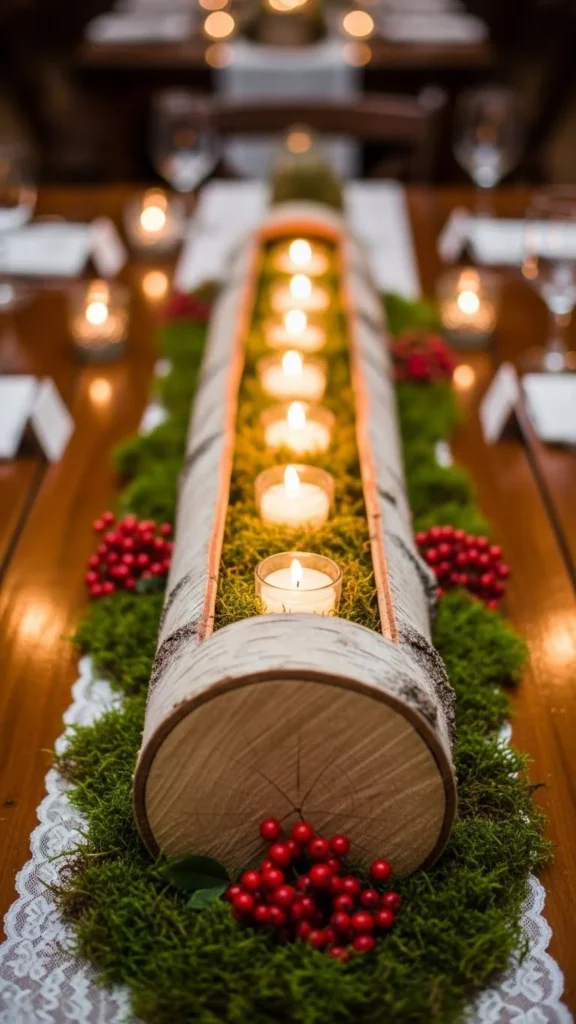 Birch Log Centerpiece