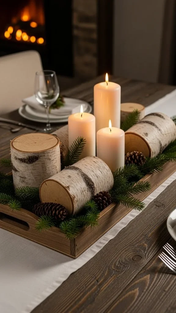 Birch Log Centerpiece