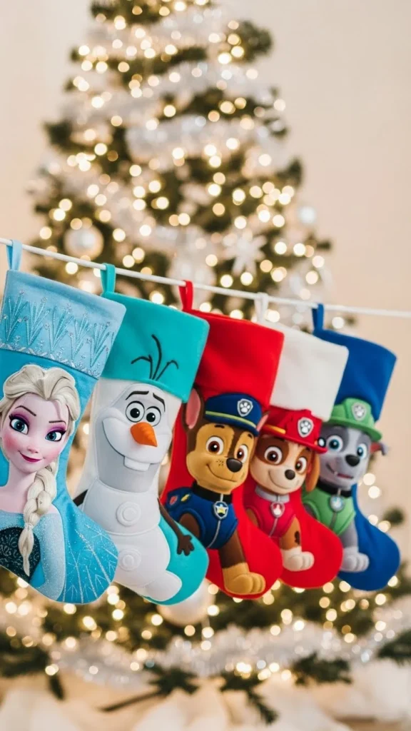 Character-Themed Stockings (Frozen, Paw Patrol, etc.)