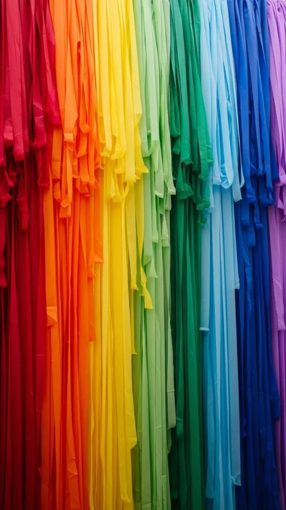 Rainbow Streamer Wall