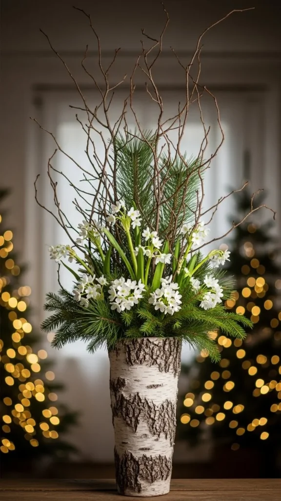 Tall Birch-Inspired Vase Arrangement