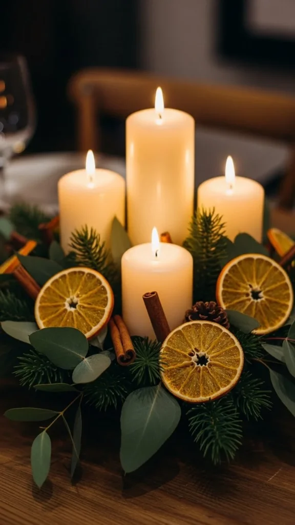 Dried Citrus & Candle Accent