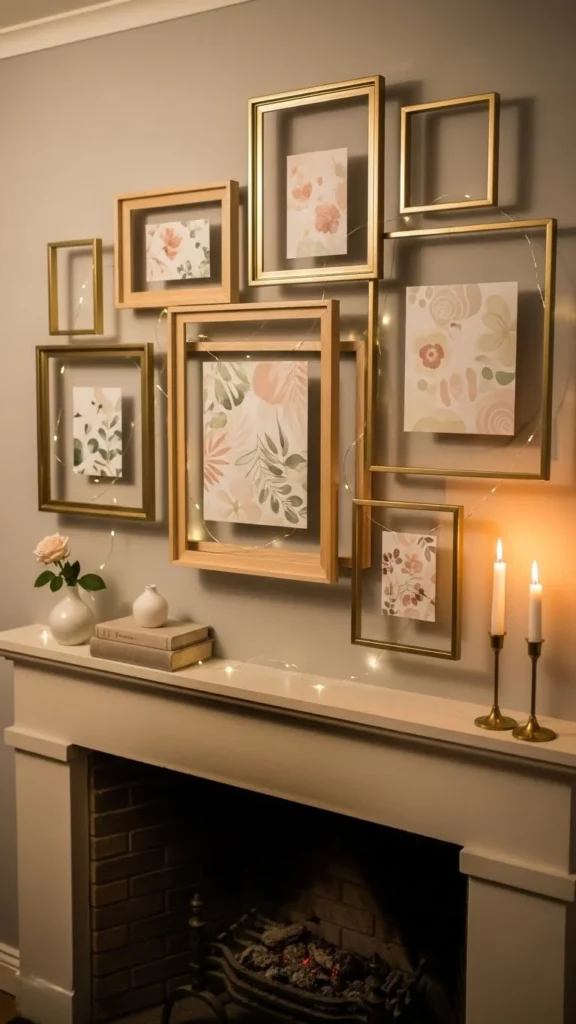 Floating Frame Gallery Mantel