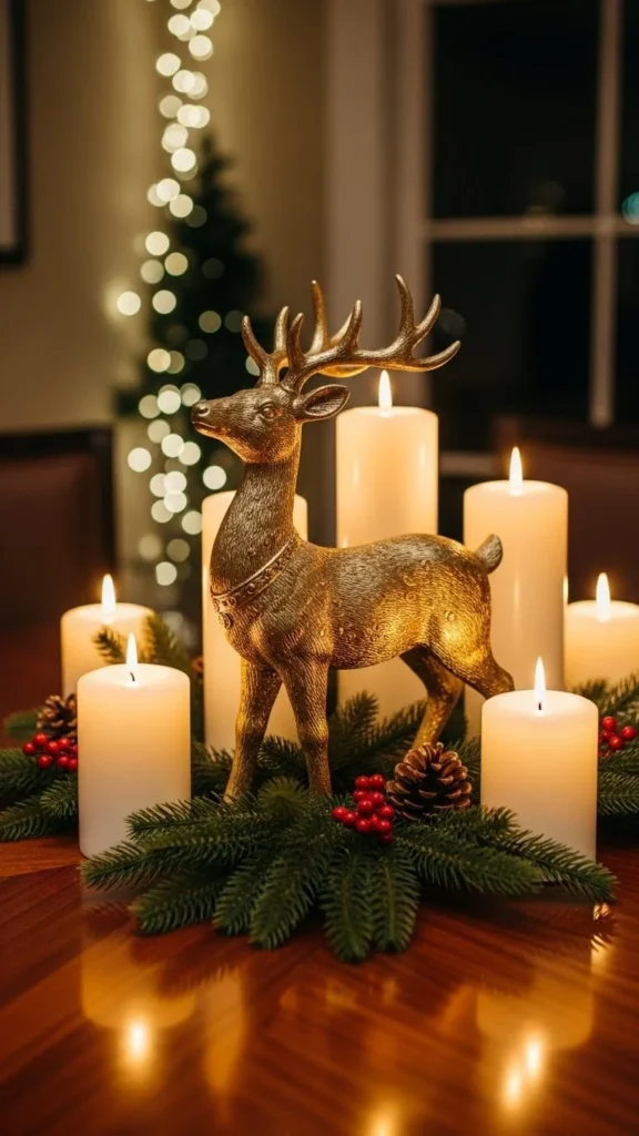 Golden Reindeer Display
