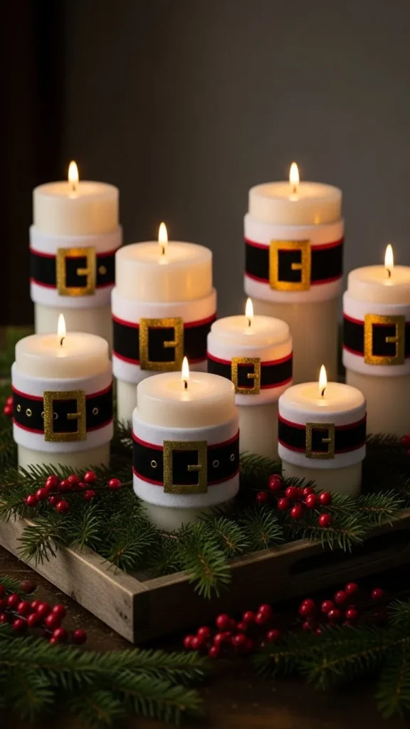 Santa Belt Candle Wraps
