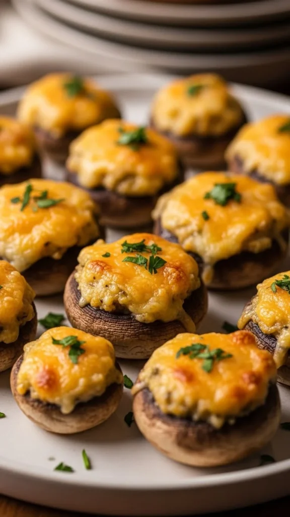 Irish Cheddar Stuffed Mushrooms