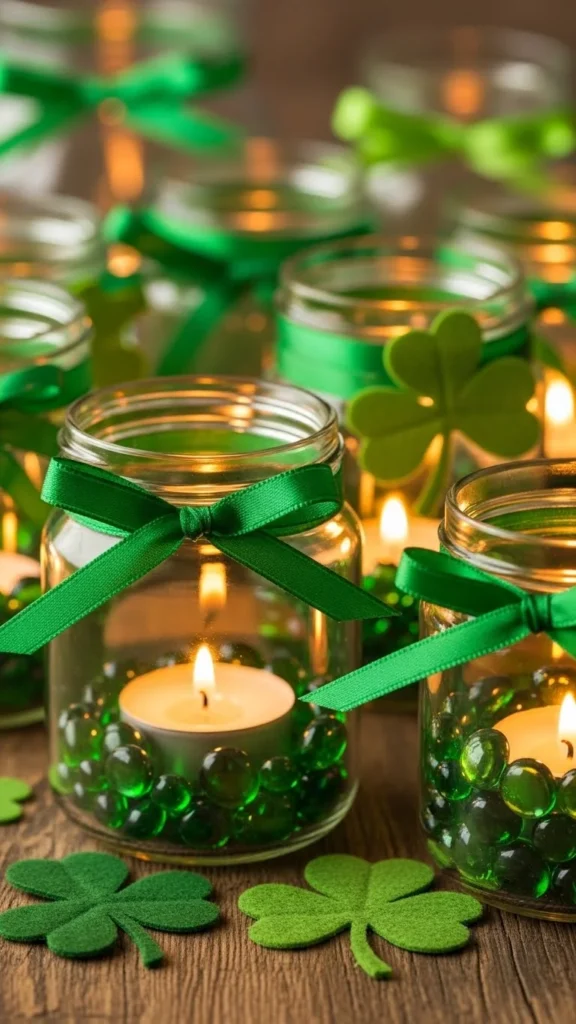 Reuse Glass Jars as Candle Holders