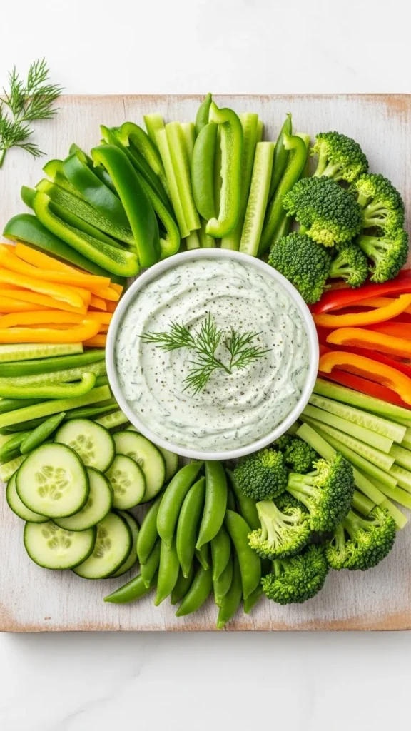 Veggie Platter with Green Dip