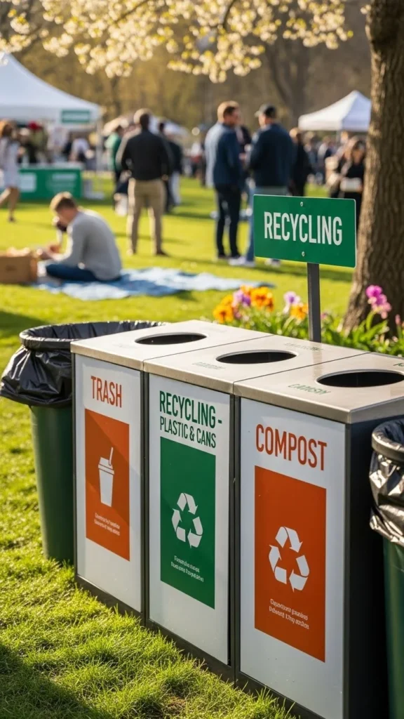 Clear Trash and Recycling Stations