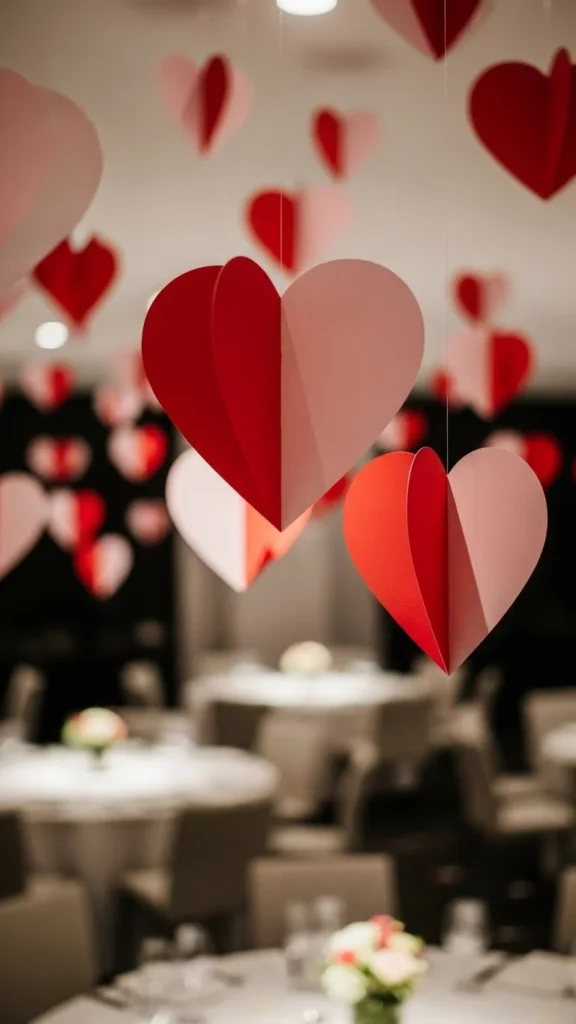 Hanging Paper Hearts