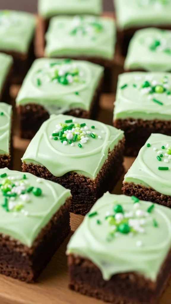 Green Frosted Brownies