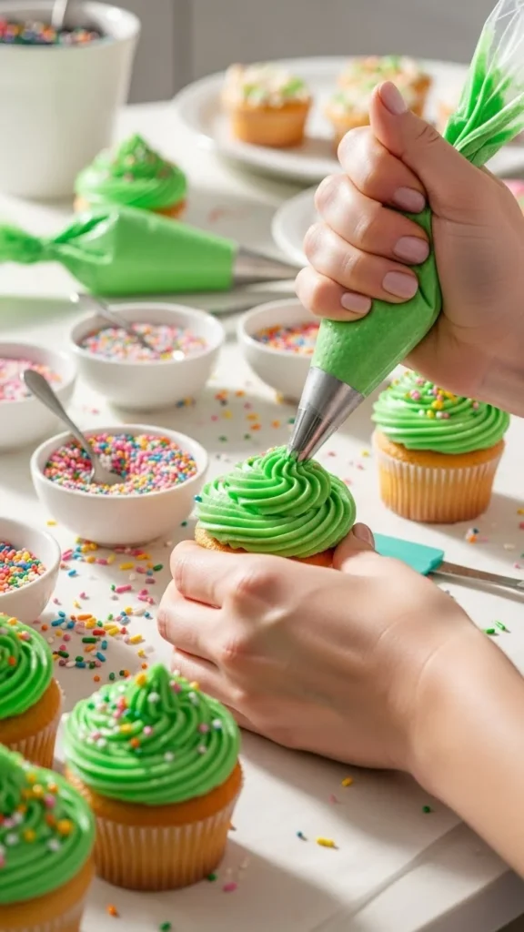 Green Dessert Decorating Table
