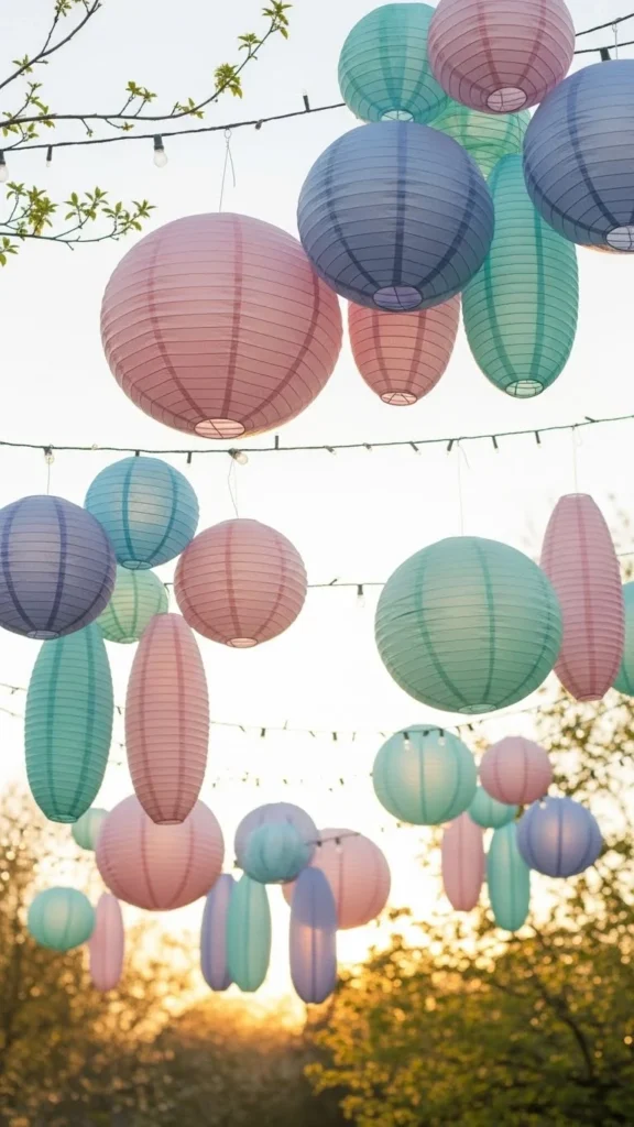 Hanging Paper Lantern Clusters