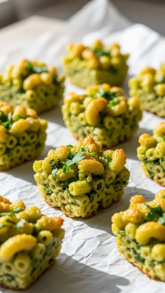 Green Mac and Cheese Bites