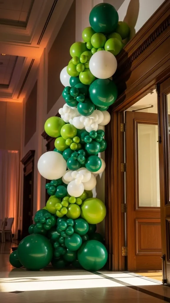 Balloon Clusters in Green and White