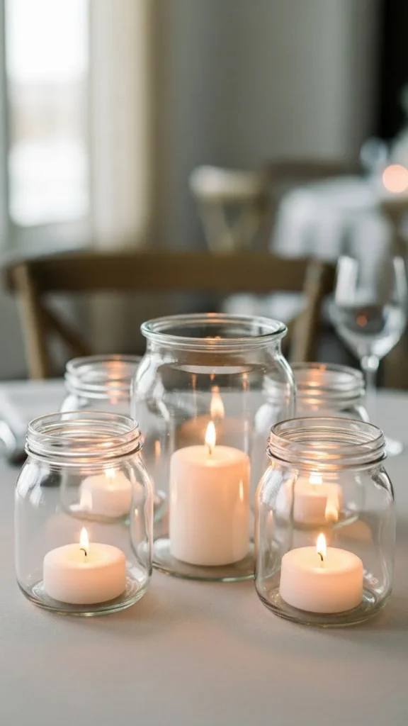 Candle Clusters with Glass Jars