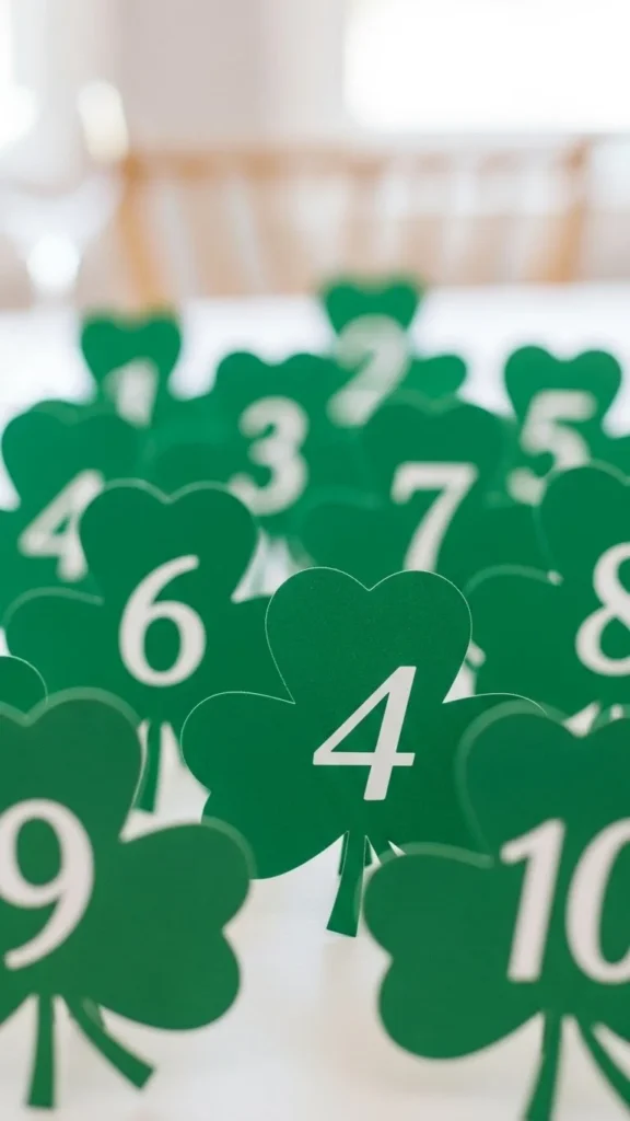 DIY Shamrock Cutout Table Numbers