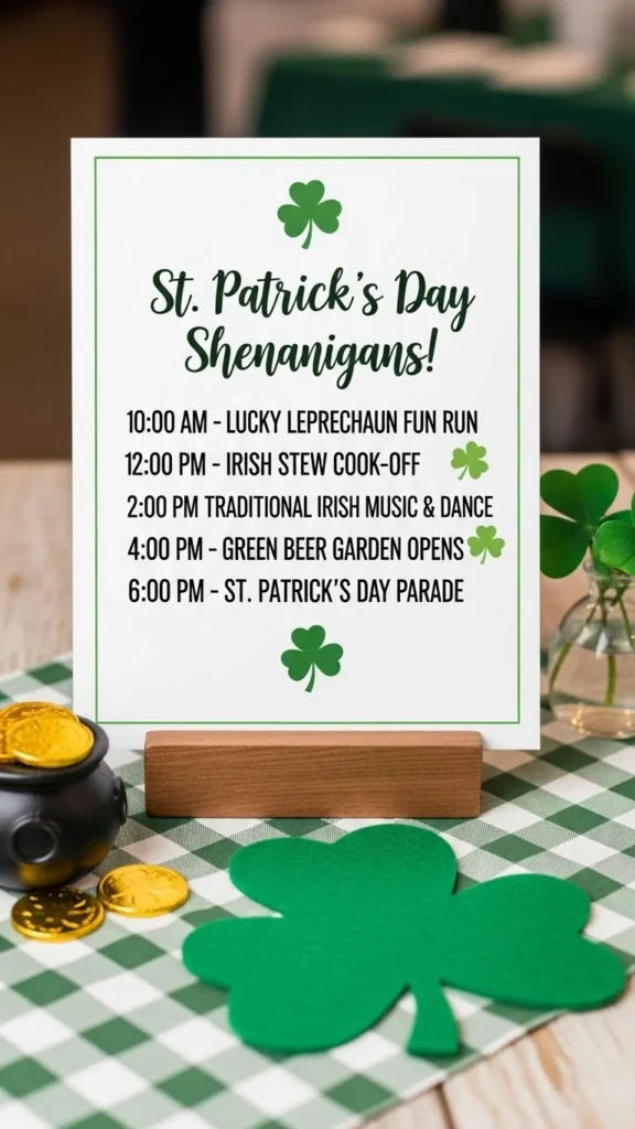 Event Schedule Sheet